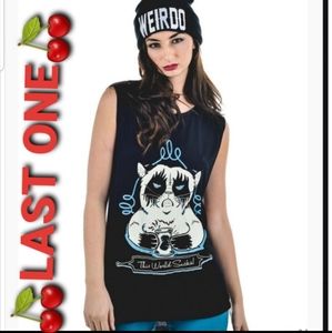 Too Fast Rat Baby Death Metal Cat Black Makeup Hi Low Top This World Sucks